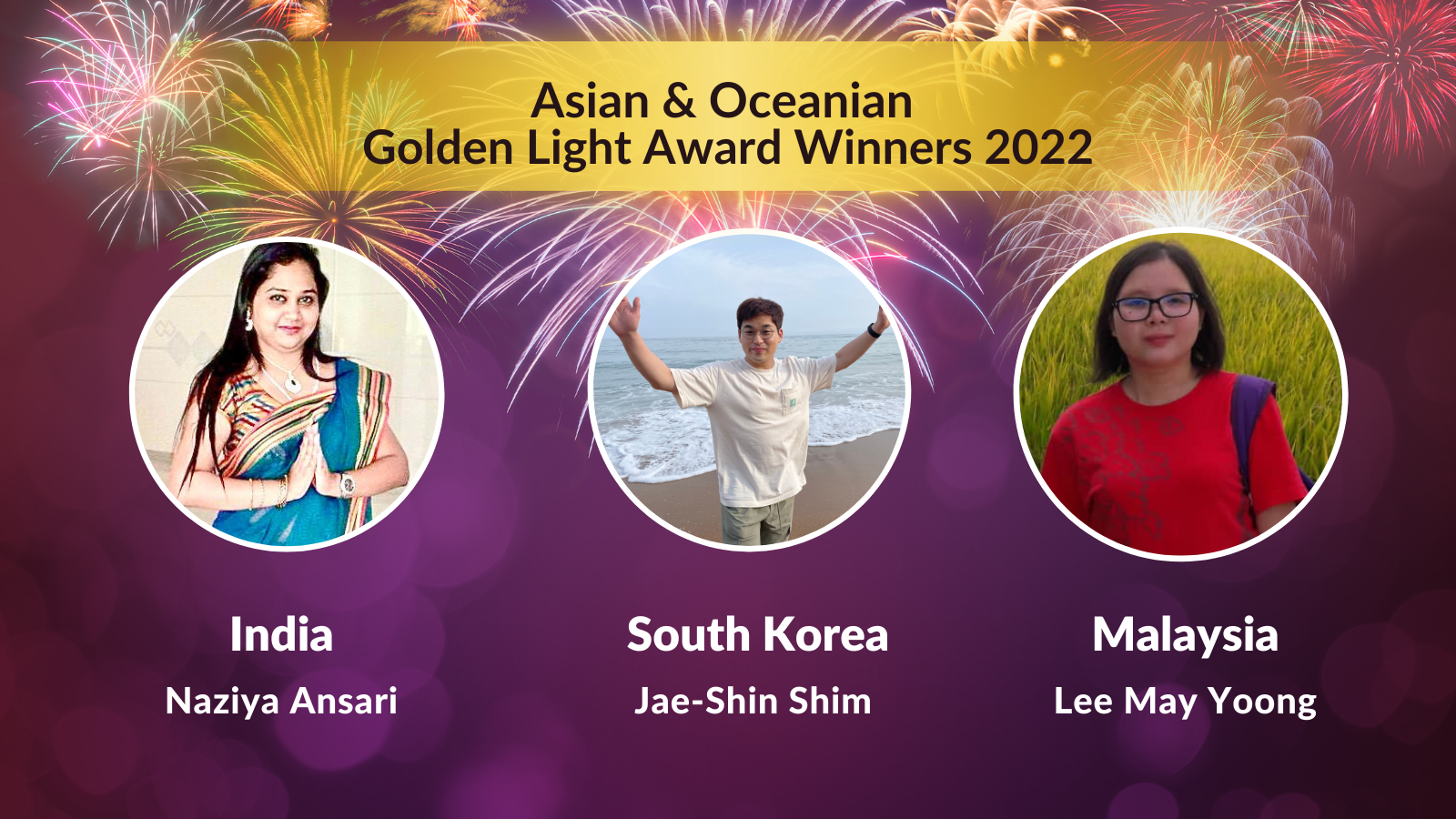 Golden Light Winners, Asia Pacific